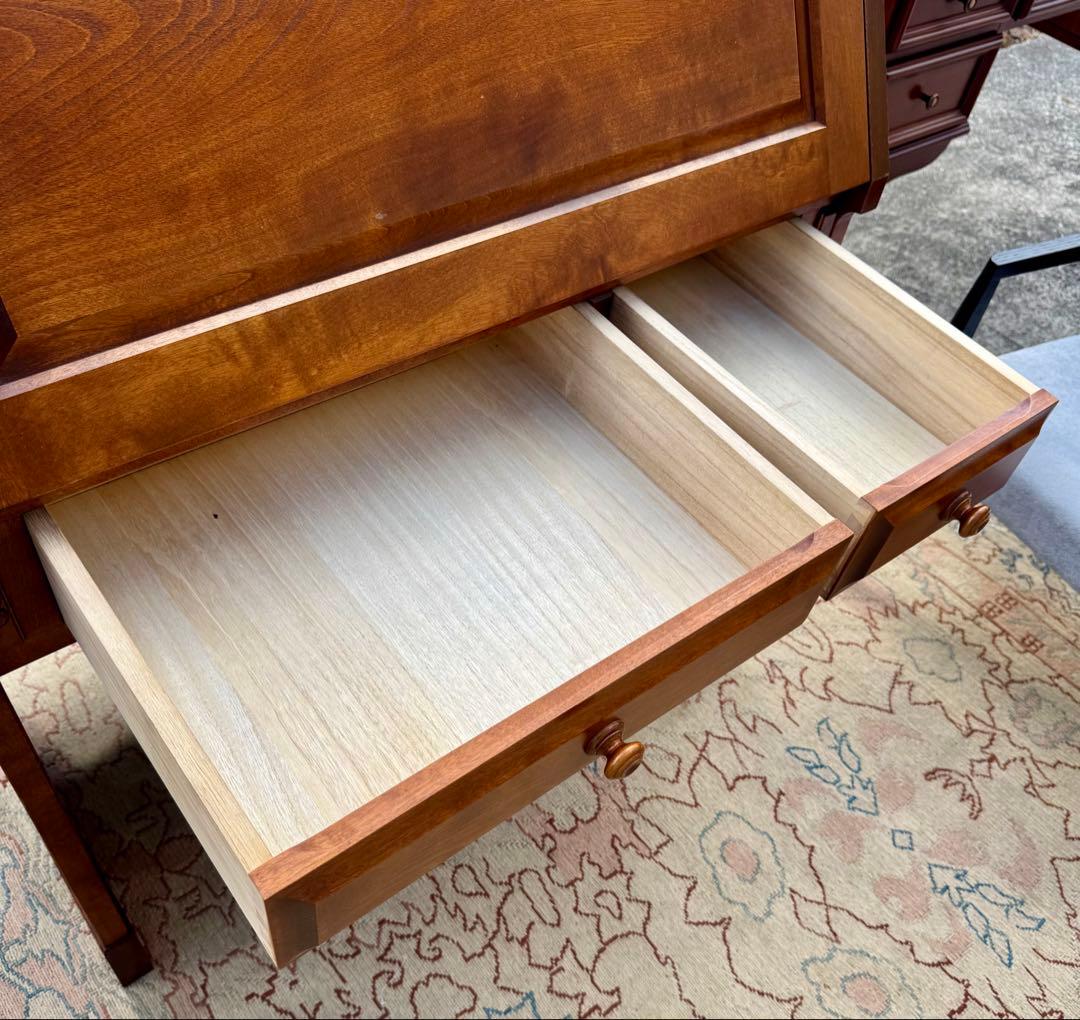 北海道民芸家具 樺無垢材 ライティングビューロー 民芸家具