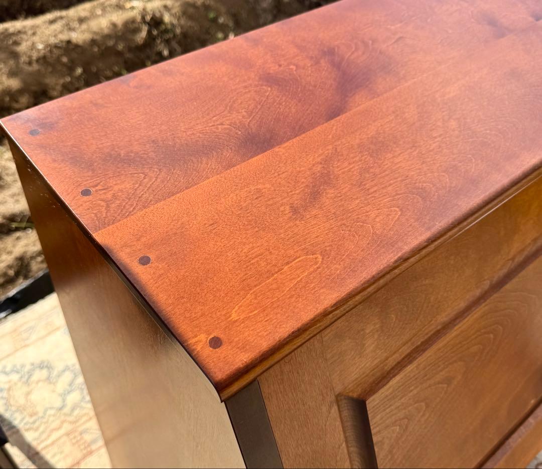 北海道民芸家具 樺無垢材 ライティングビューロー 民芸家具