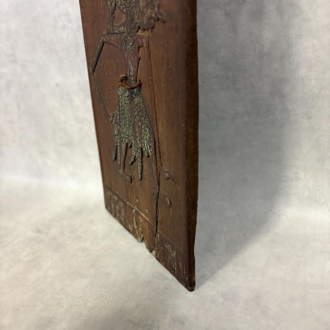インドネシア伝統木彫パネル　ワヤン　アンティーク壁掛け　民芸アート