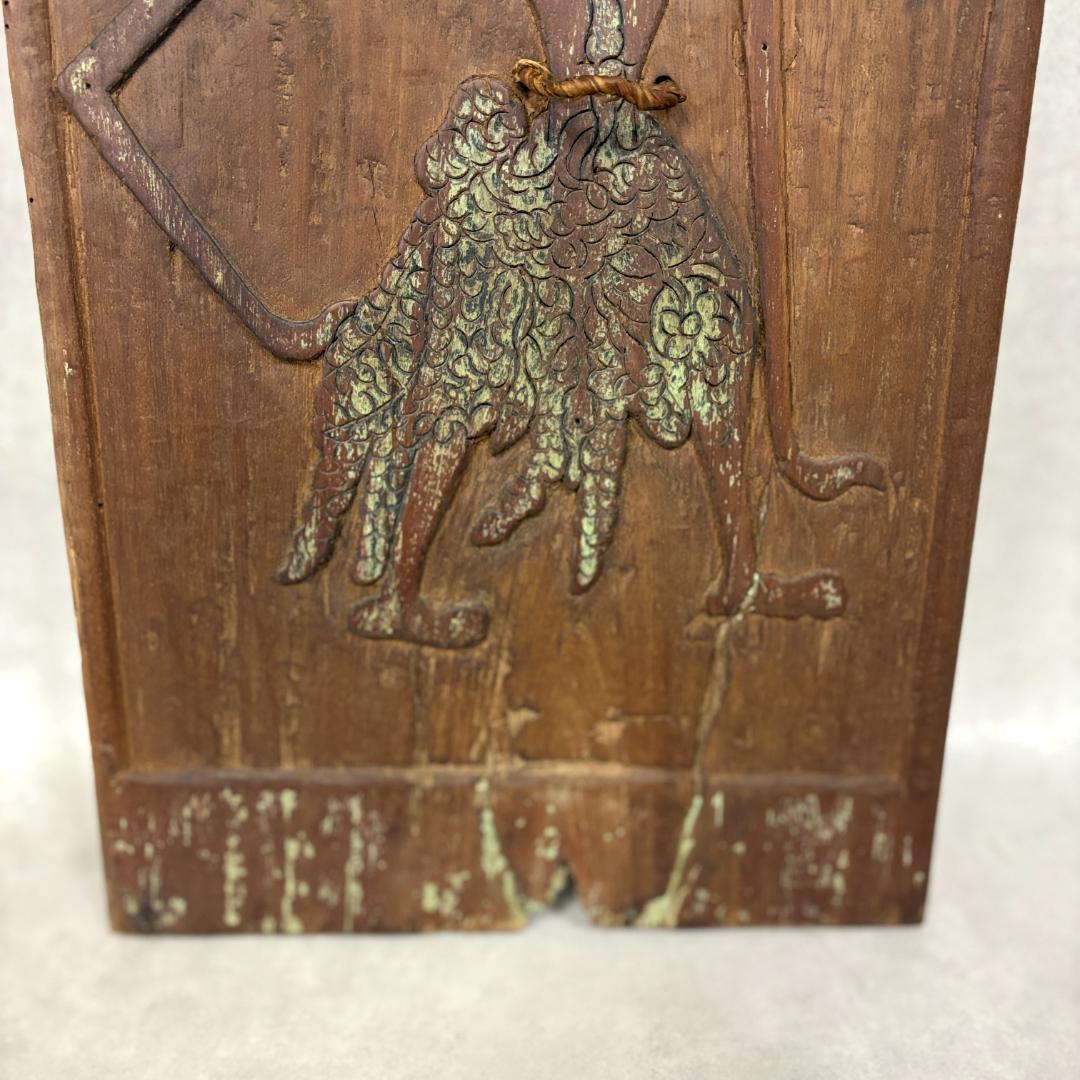 インドネシア伝統木彫パネル　ワヤン　アンティーク壁掛け　民芸アート