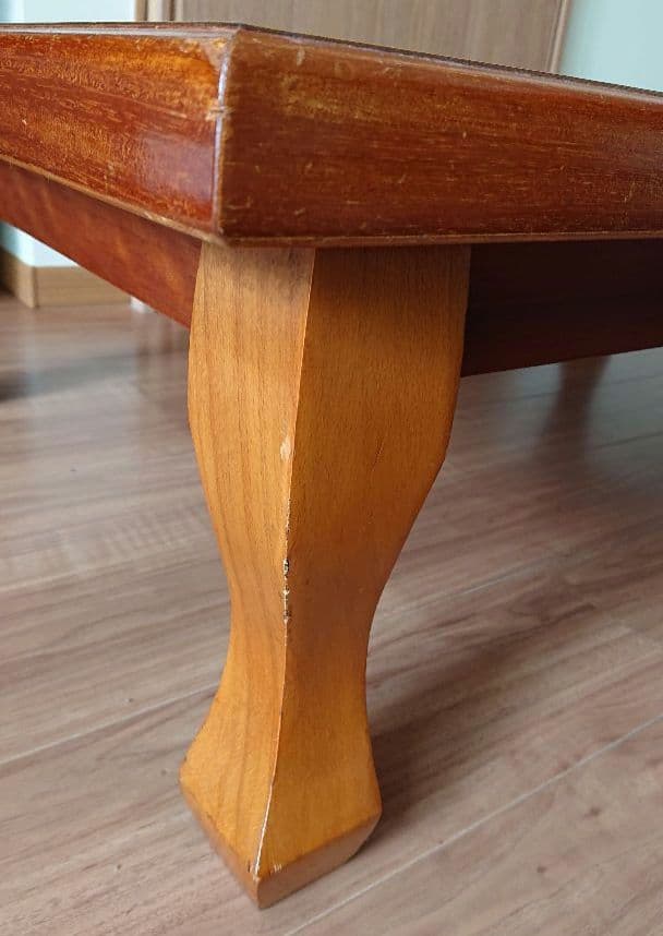 木目調 テーブル / 昭和レトロ   ちゃぶ台   茶色   引き取り1650円