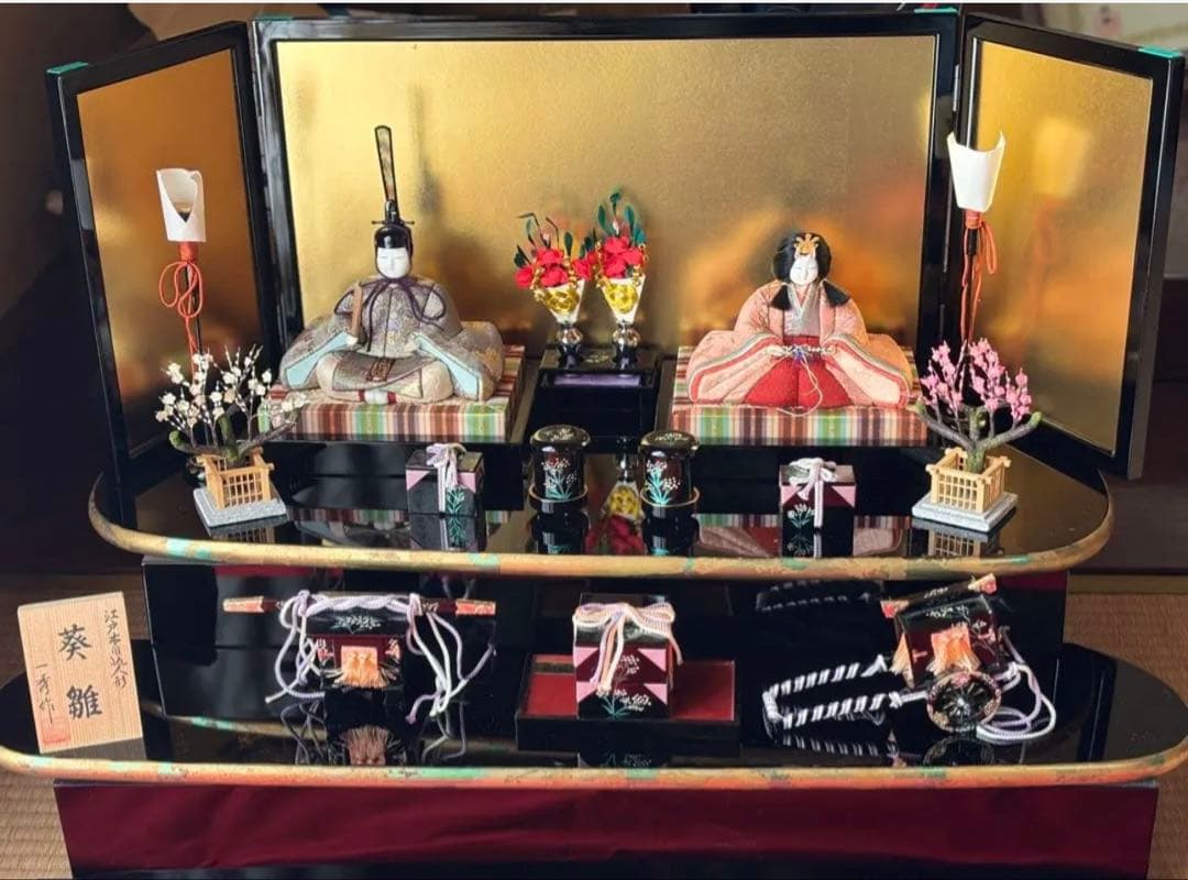 江戸木目込雛人形 二段式　お雛様　雛人形