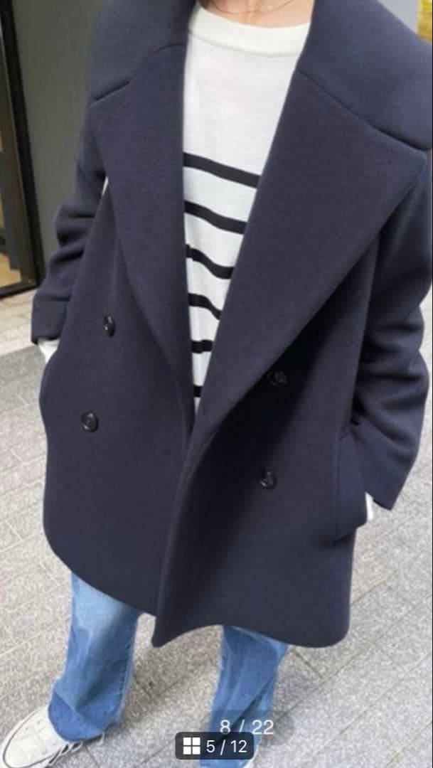 【ひめ】スピックアンドスパン　MANTECO コート　ネイビー　サイズ36