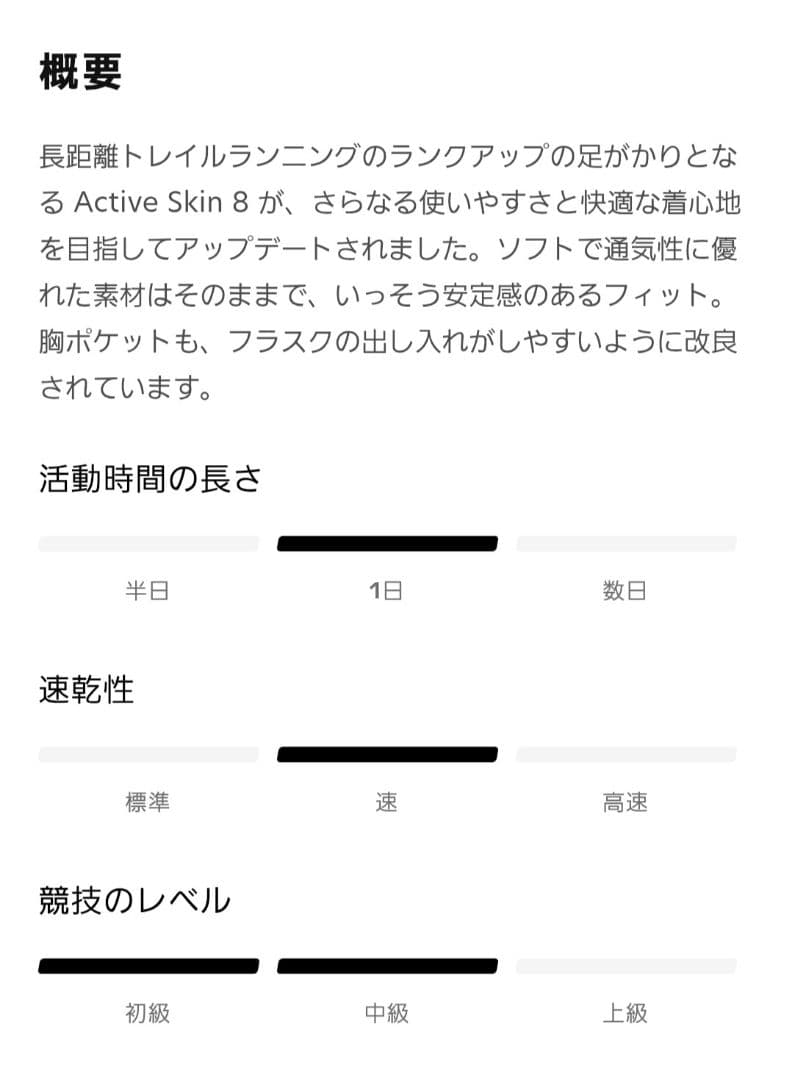 SALOMON ACTIVE SKIN 8 ブラック フラスク2本付き(未使用)