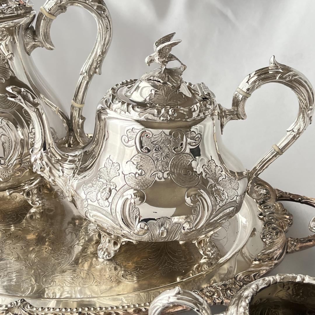 【Cooper Brothers】 ファルコンとマスカロン ティーセット 4点