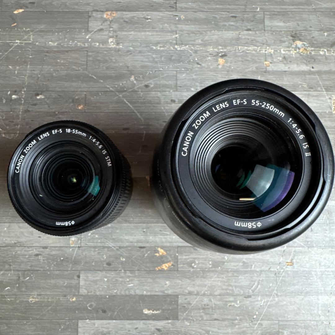 Canon EF-S 55-250mm ズームレンズ EF-S 18-55mm