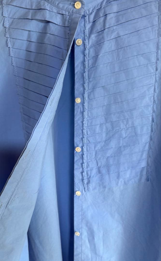 HER. フロントタックタキシードシャツ ブルー