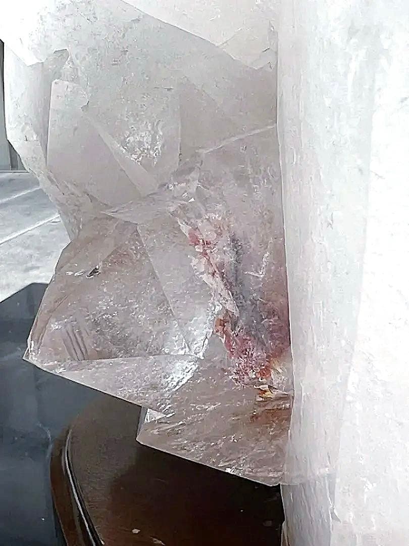 天然水晶 クラスター ヒマラヤ レイボー 専用台付 約12.6㎏ 重量級 サイズ