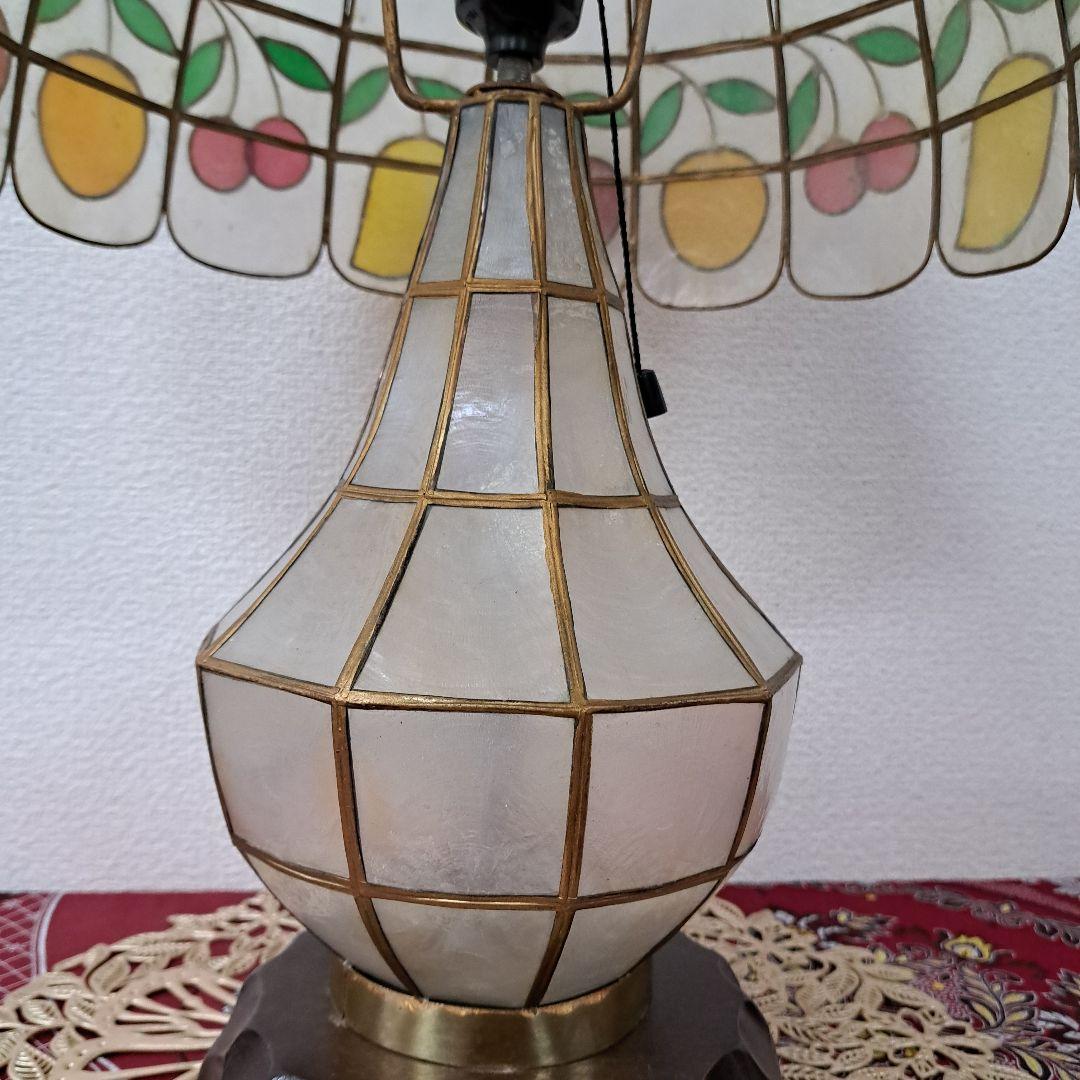 ♡昭和レトロ　フルーツモチーフ 　シェル【貝】シェードランプ♡