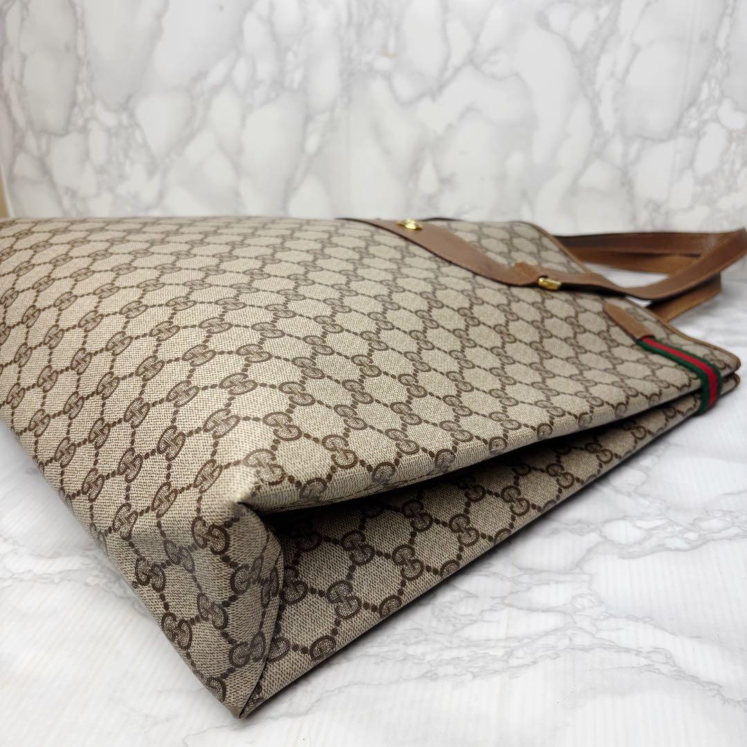 011 美品 GUCCI PVC シェリーライン トートバッグ 肩掛け ow2