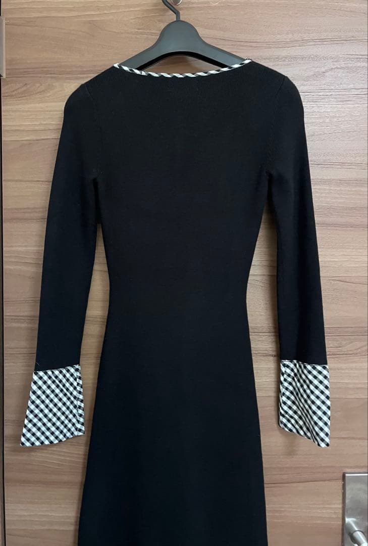 Darich ダーリッチ チェックリボンニットミニワンピース