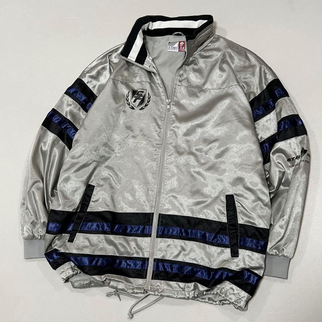 90s ナイロン セットアップ ジャージ シャイニーシルバー y3k Cyber