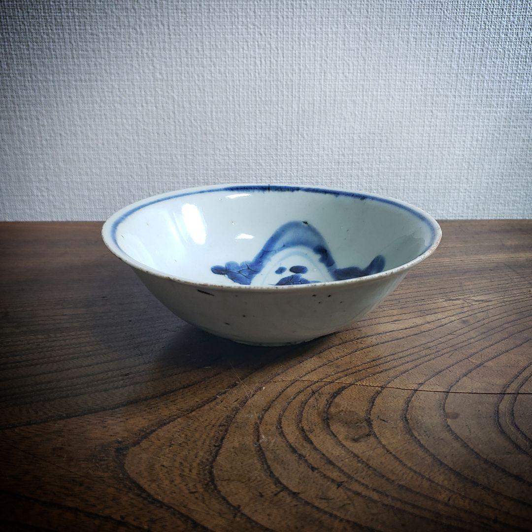 古染付　皿　なずな　草文様　中国骨董　鉢　丼　茶碗