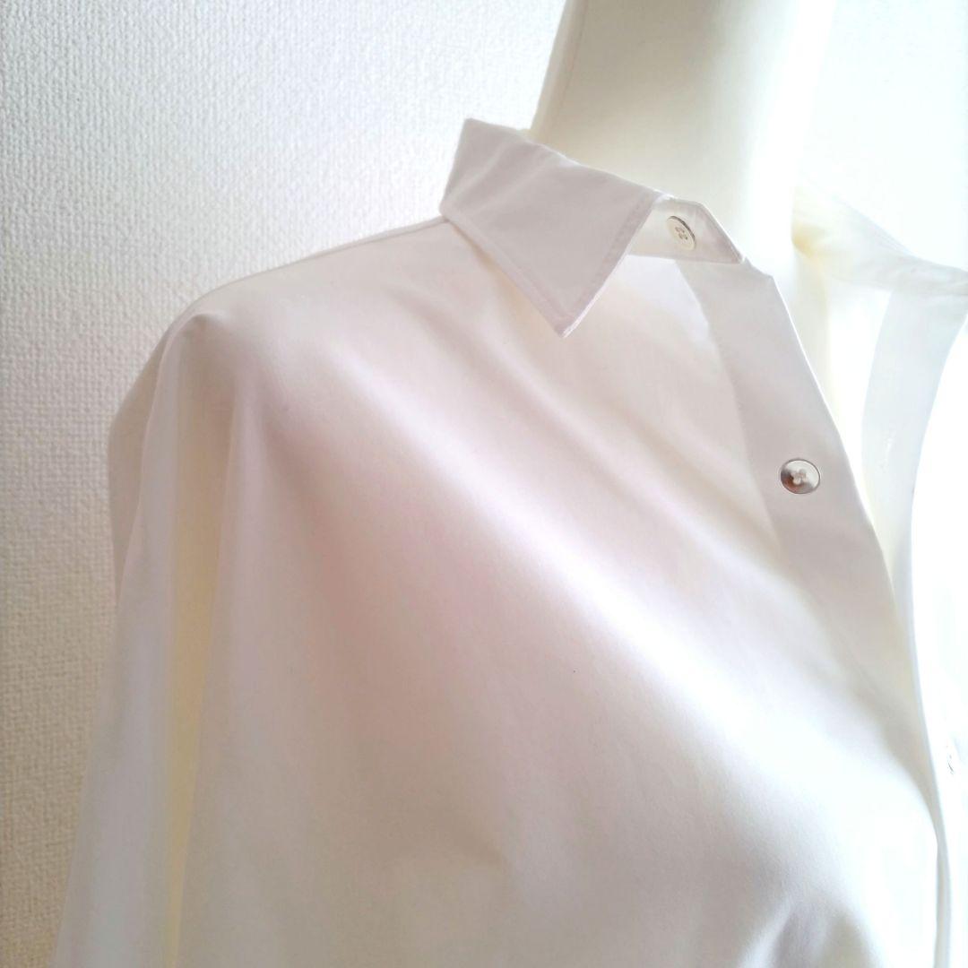 LOUNGEDRESS サテンBIGシャツ 長袖 ホワイト サイズフリー