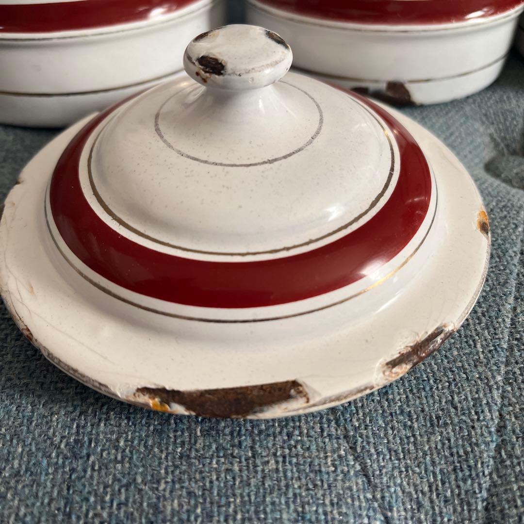 アンティーク ホウロウ キャニスター セット