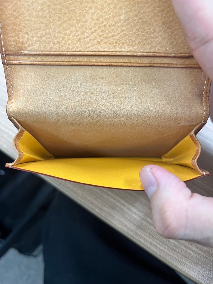 【美品】GANZO レザー 名刺入れ ネイビー(紺) 本革