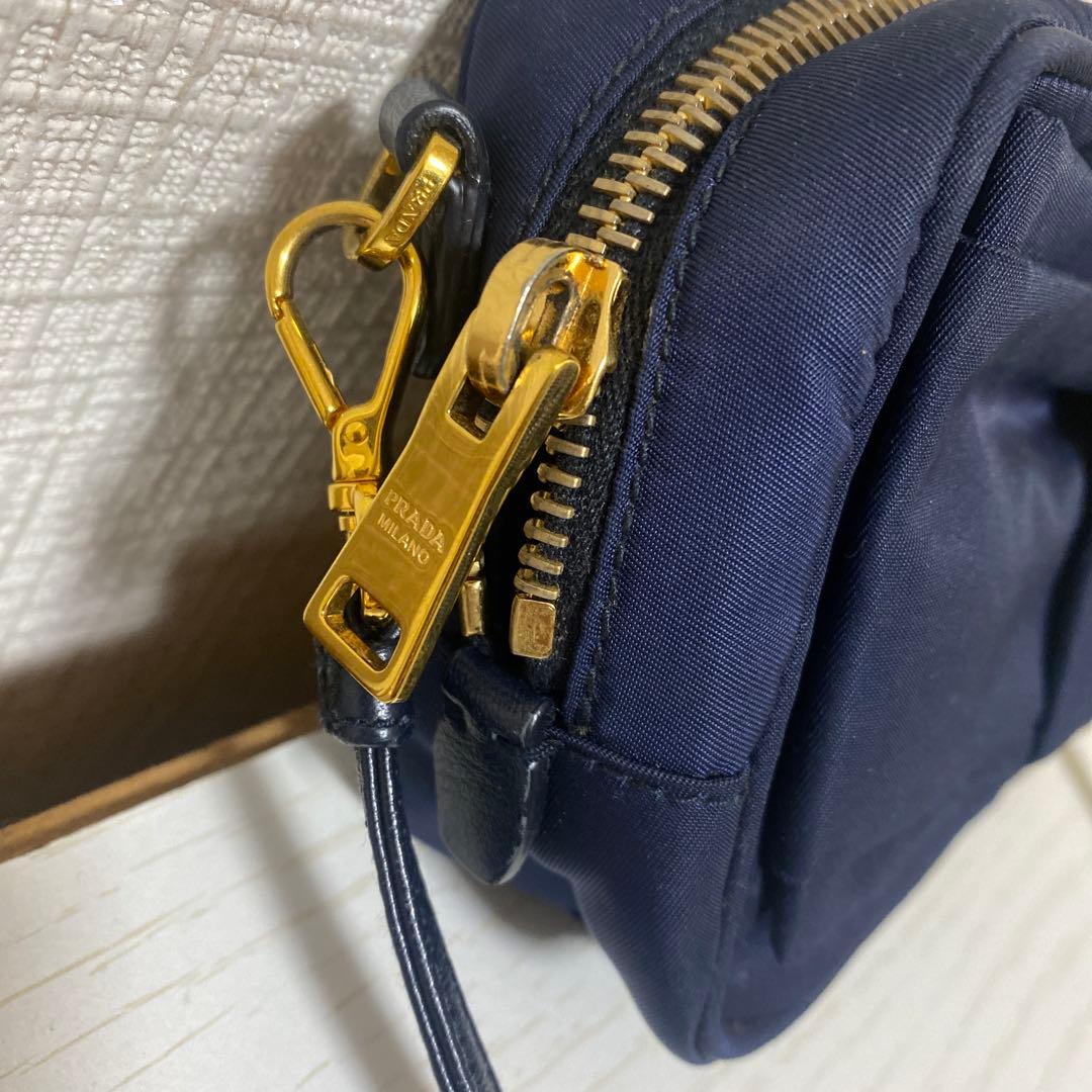 PRADA ネイビー ショルダー 1NF727 TESSUTO FIOCCO