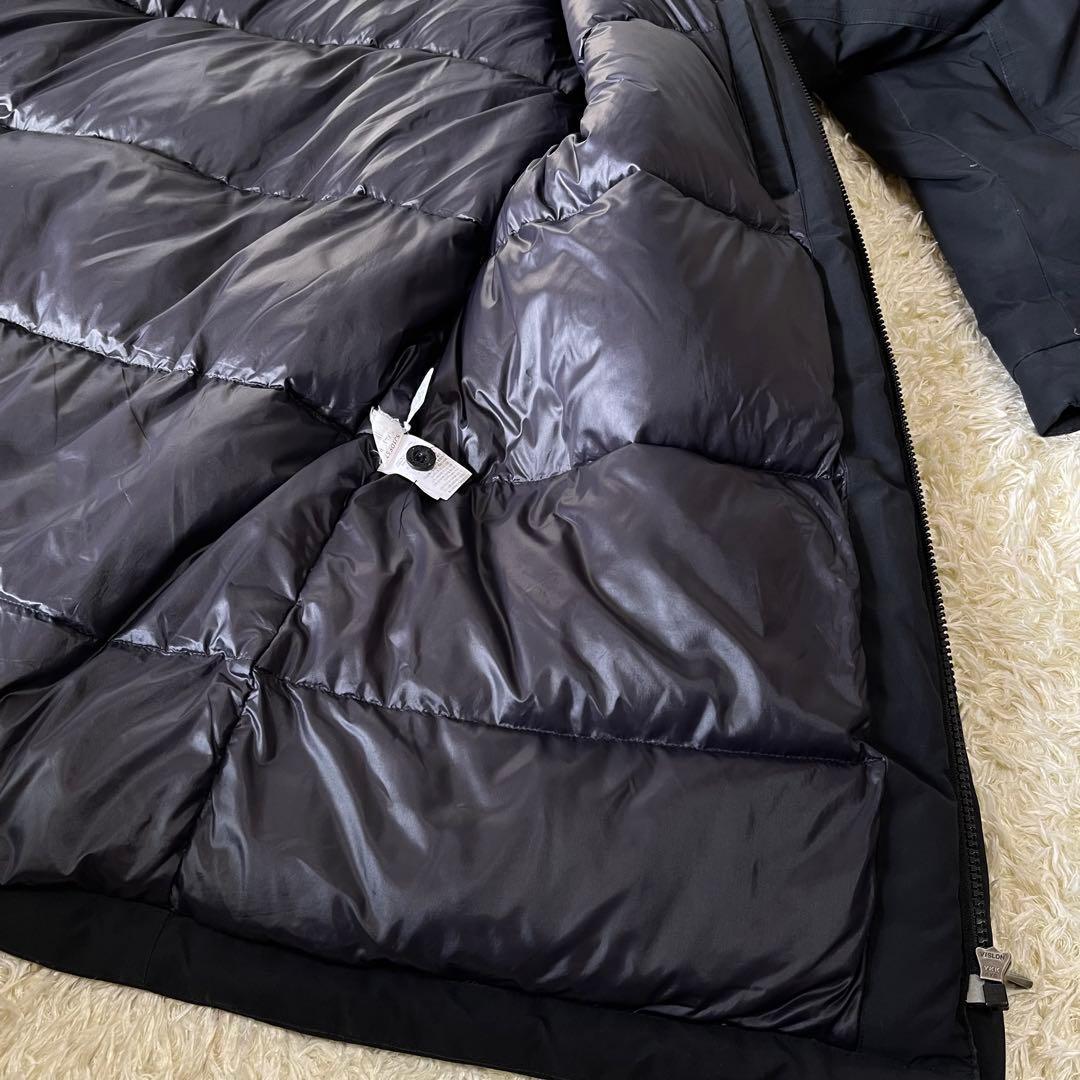 ノースフェイス　ブラックダウンジャケット　XL フード取外し可　ポケット多数