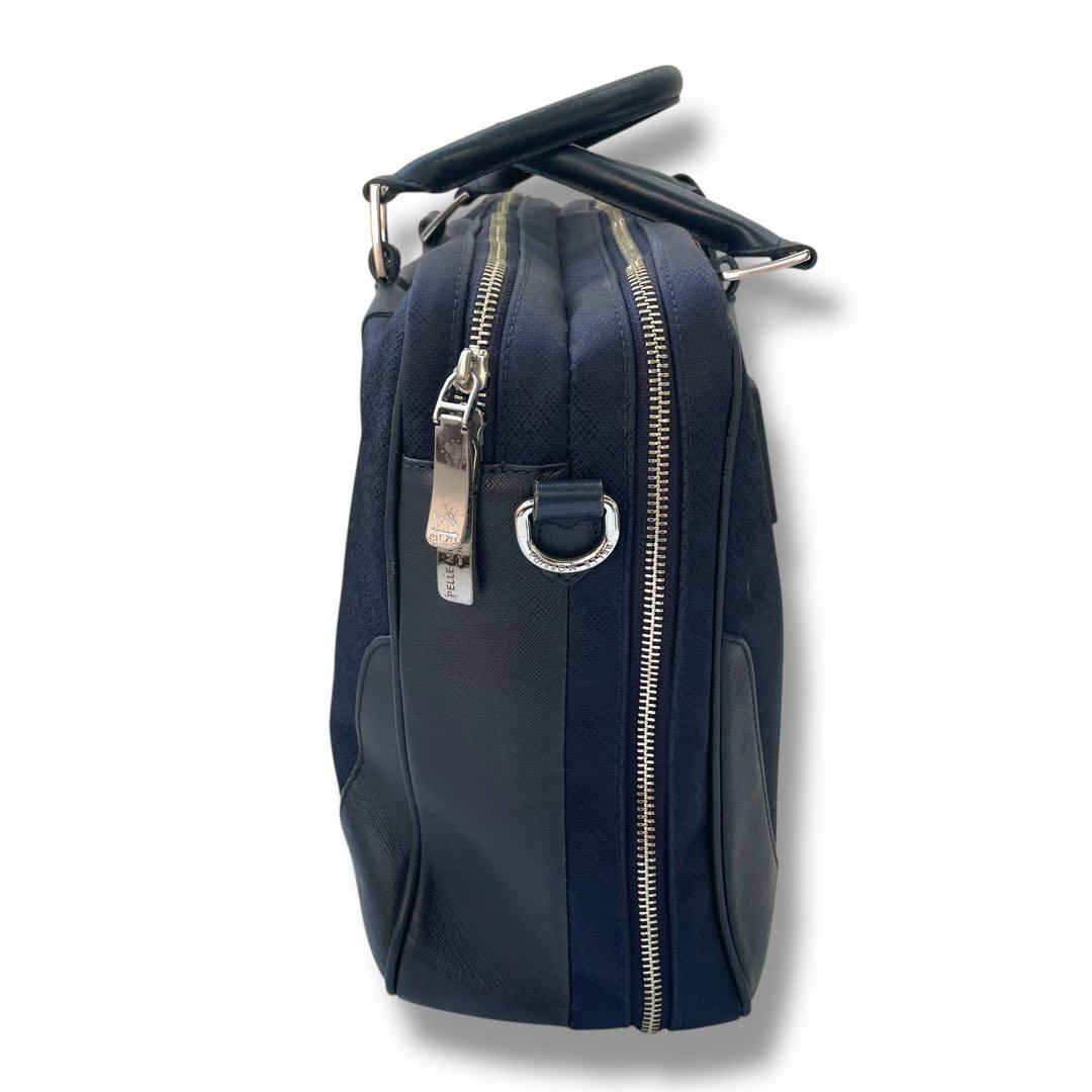 【レア】ペッレモルビダ　ビジネスバッグ　2way レザー　A4 ネイビー