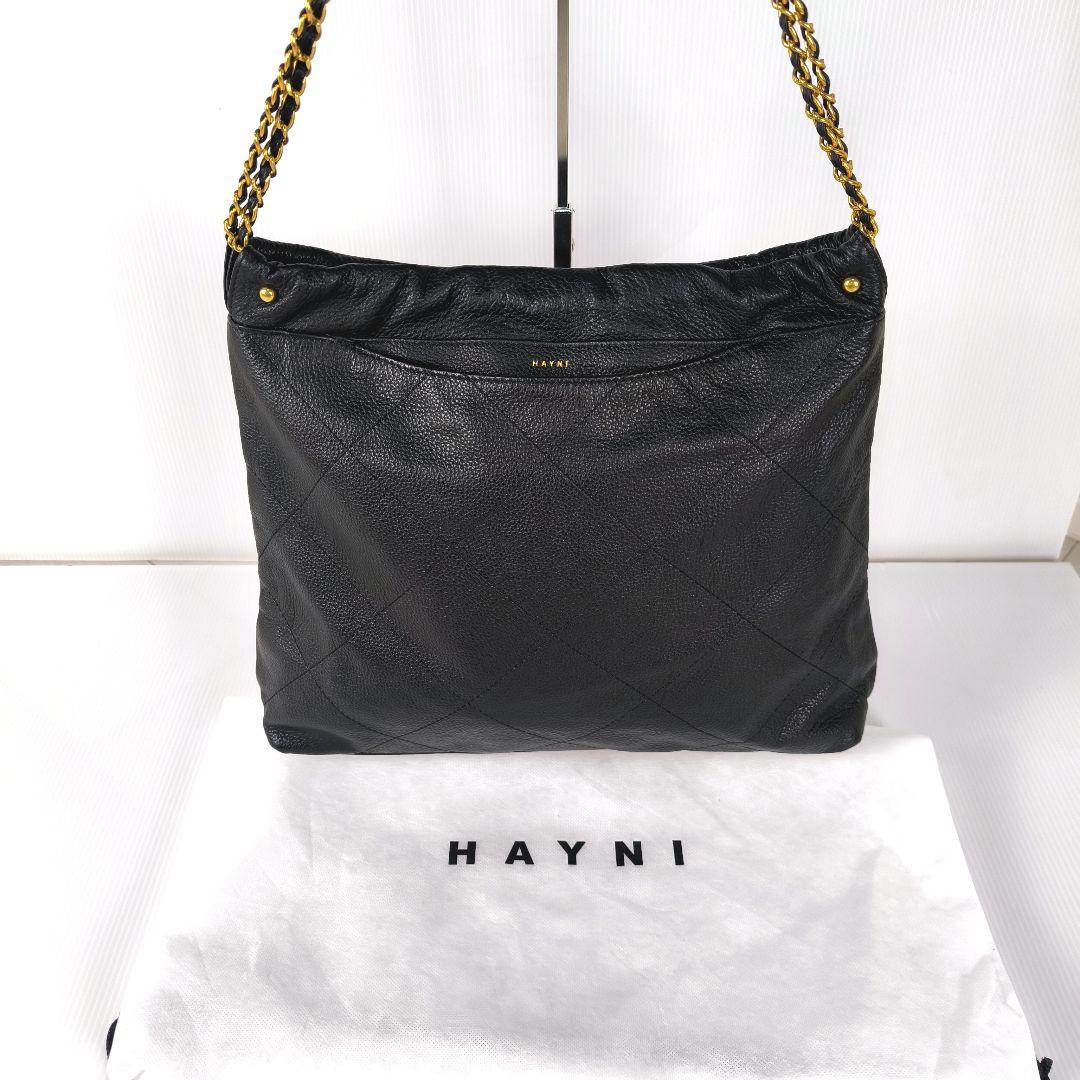 【極美品】HAYNI ブラックレザー ショルダーバッグ 未使用級