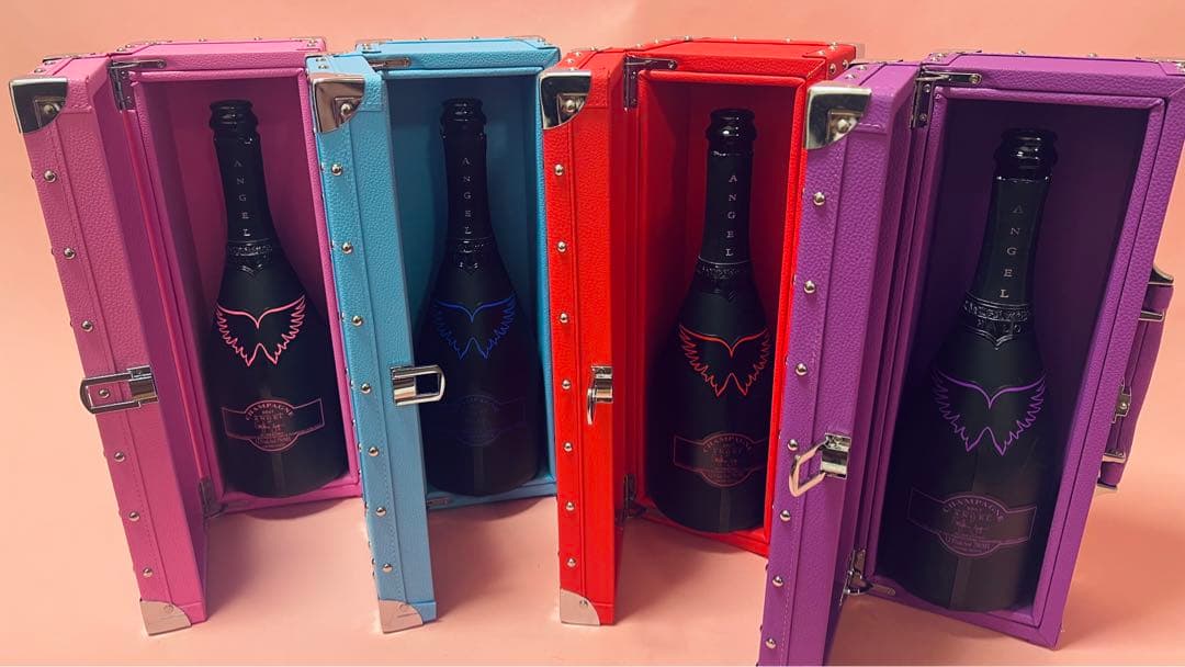 エンジェルシャンパン ヘイローケース＆空瓶4本セット