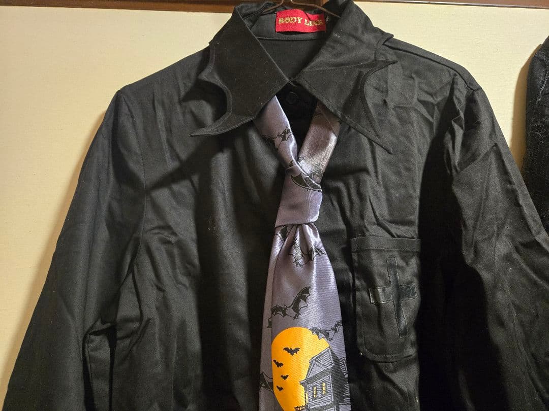 BODYLINE燕尾編み上げブラウス＆蝙蝠ネクタイ＆蜘蛛の巣レーススカートセット