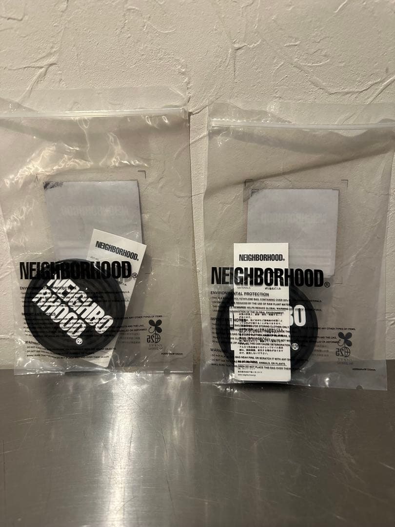 新品未使用 ネイバーフッド 防水 ポーチ ブラック コースター2個セット