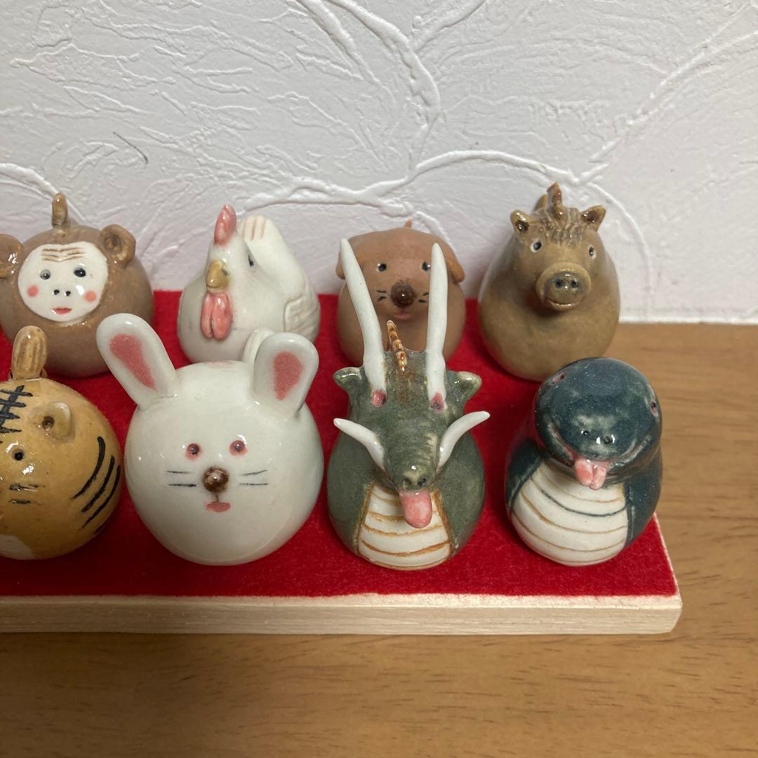 ハンドメイド2 陶器 置物 十二支 干支 正月飾り 午
