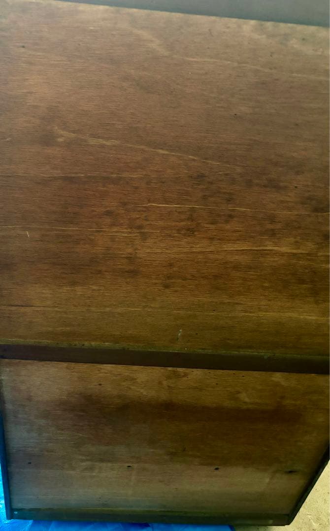 木製タンス ガラス扉 3段棚付き