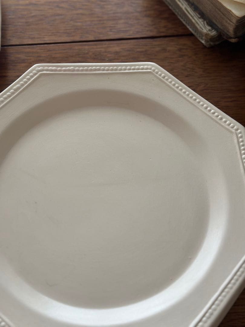 値下げPichon オクトゴナルフランスヴィンテージ2枚八角形ホワイトプレート