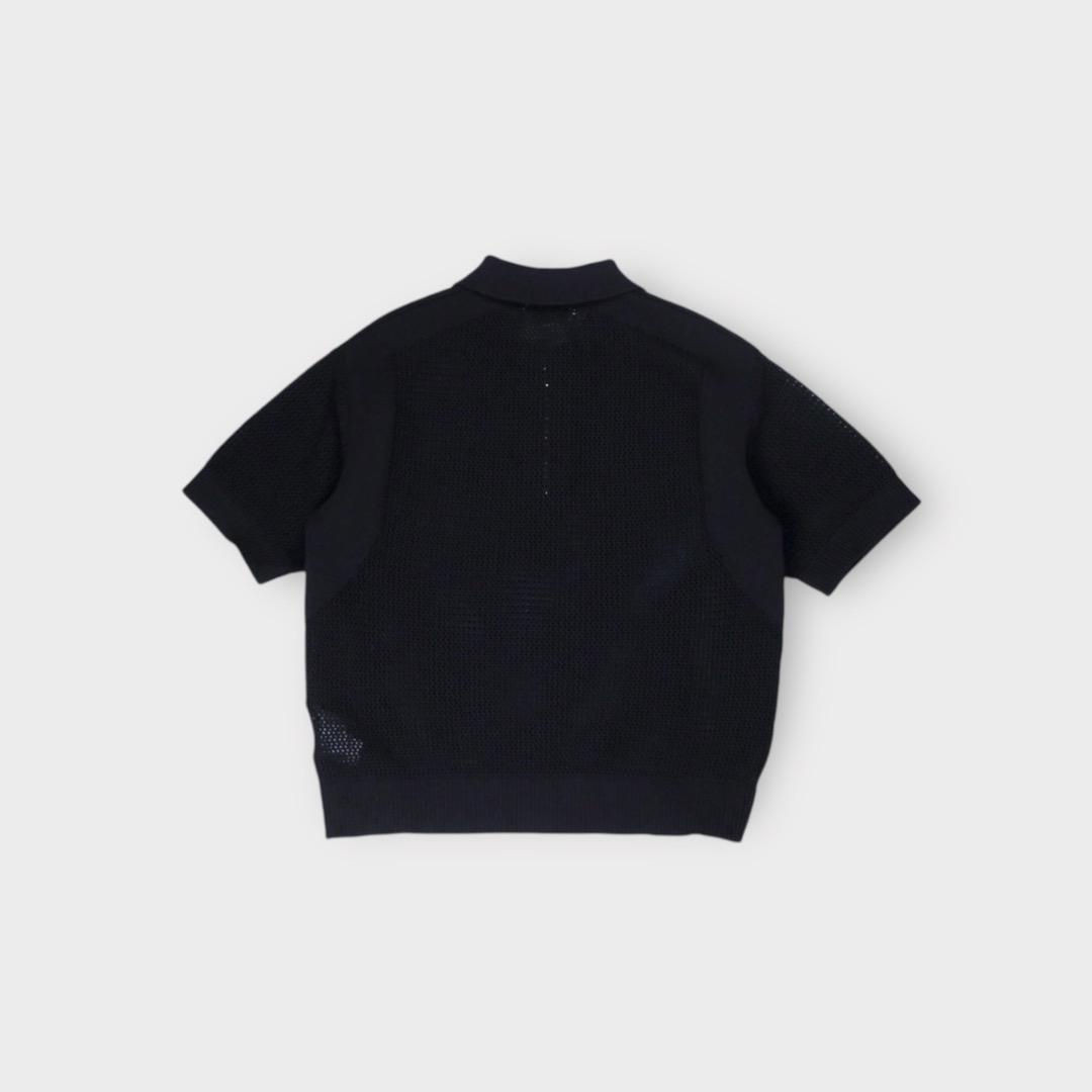 CULLNI【Mesh Knit ZIp Up Polo Shirt】