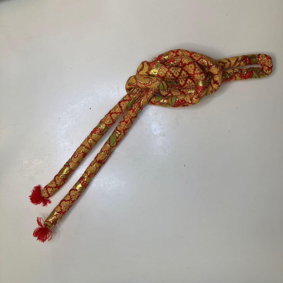 七五三 七歳用　ハーフ成人式　帯　帯締め　半幅帯　アンティーク　金糸