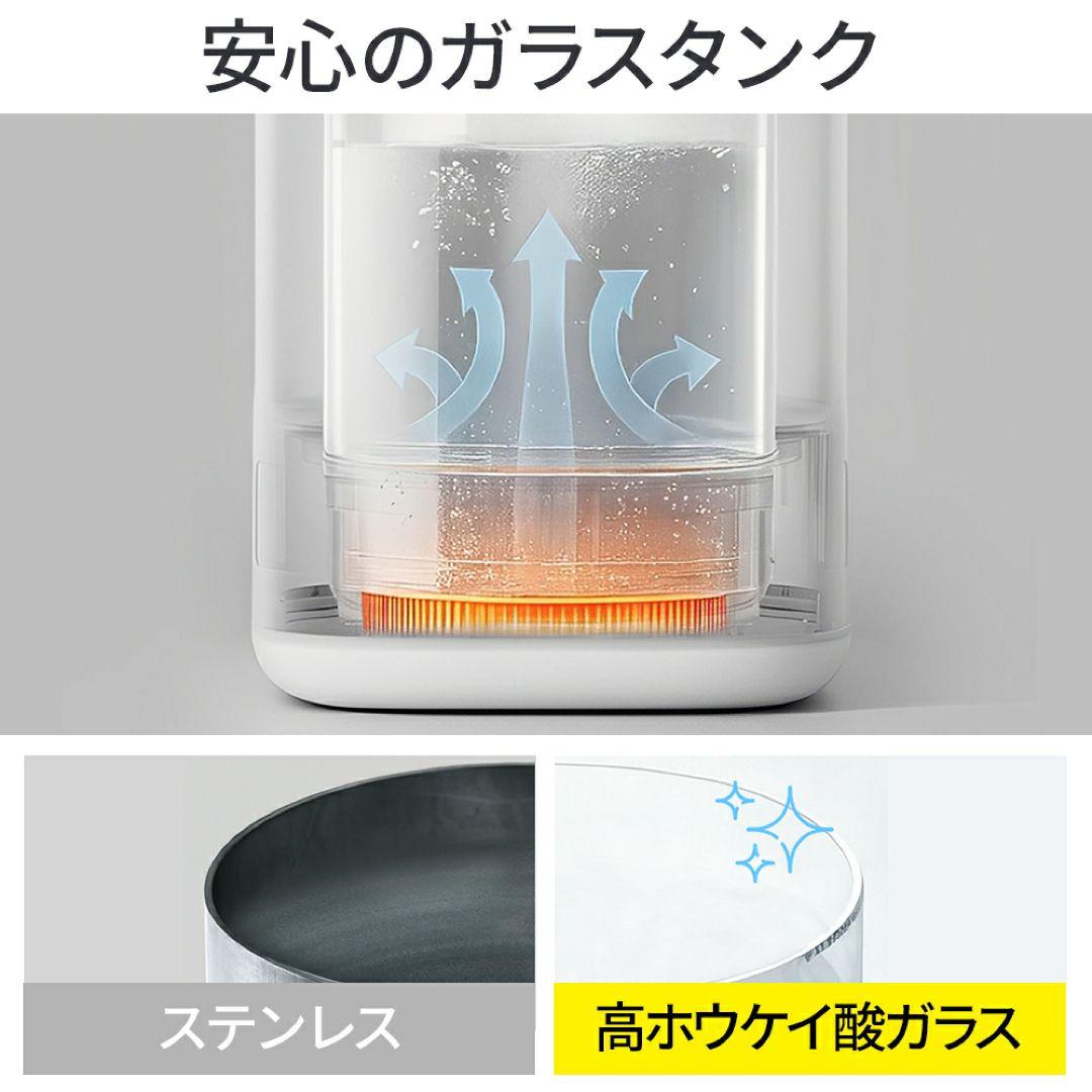 【上部給水式スチーム加湿器✨】35畳 4L 湿度設定可能 エコ 新品 未使用 白