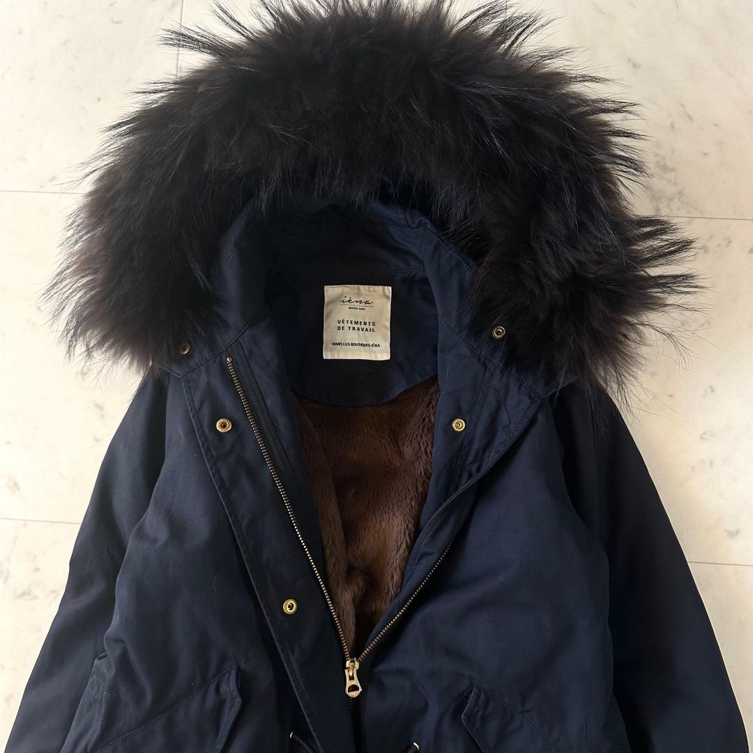 美品♪イエナ ボアライナー付き C/Peモッズコート ファーフード 紺 ネイビー