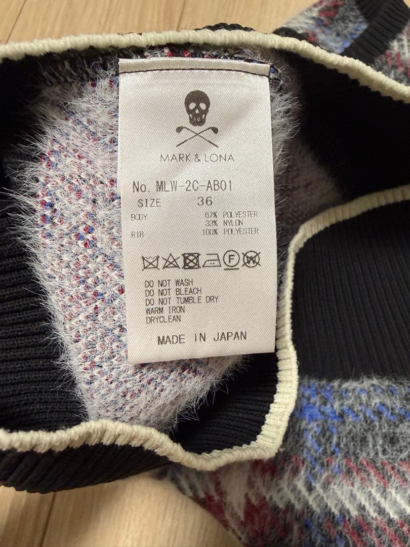 MARK & LONA チェック柄 Vネックニットベスト