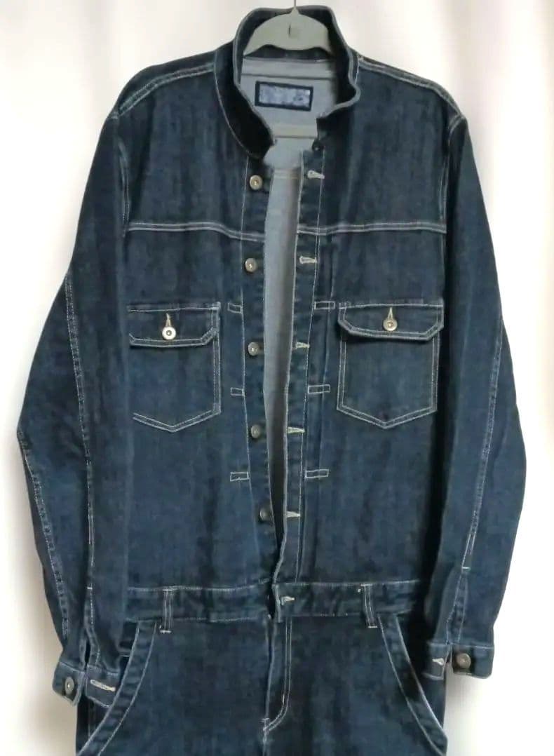 AKERICO デニムつなぎ　Lサイズ ダークブルー