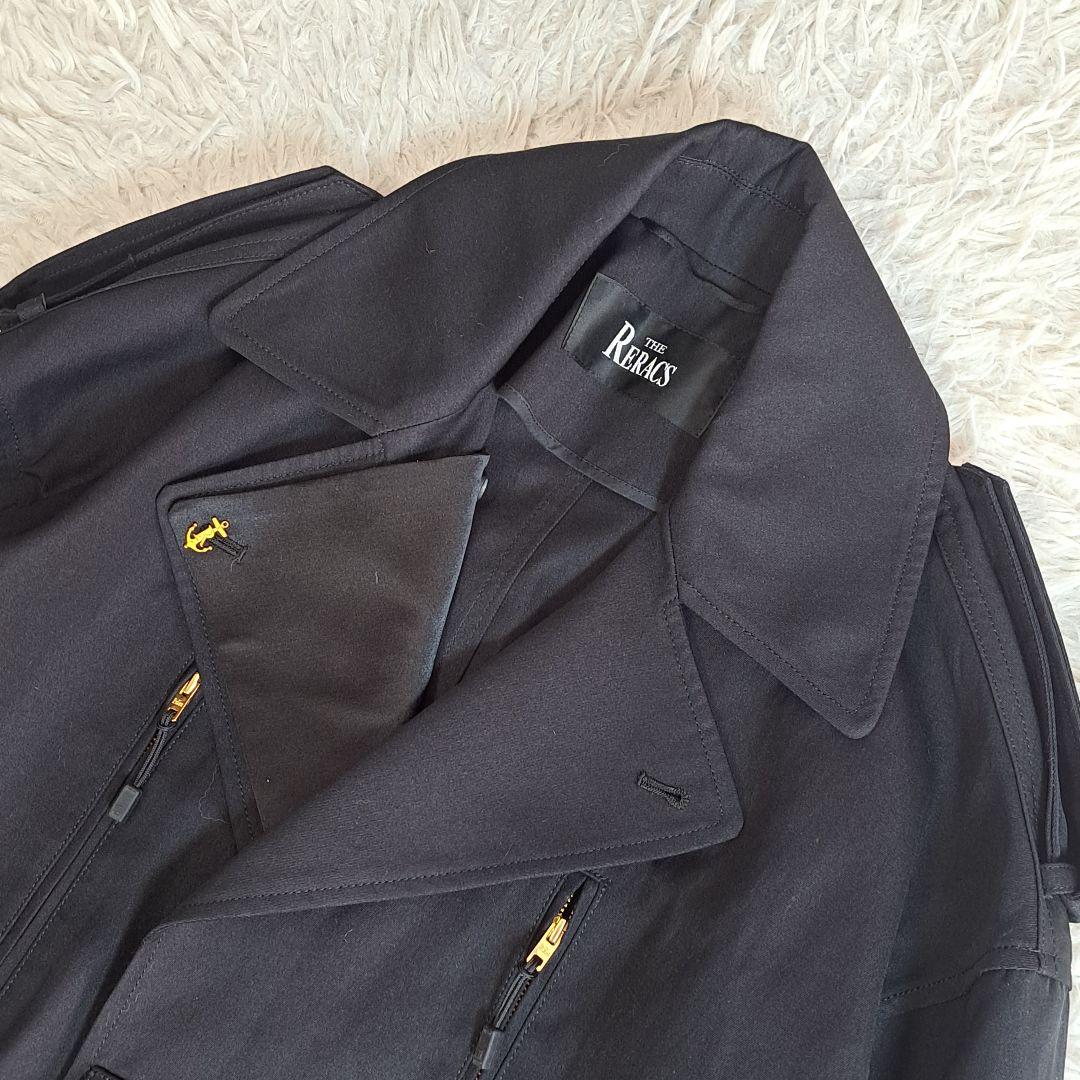 美品✨ザ リラクス ミリタリージャケット モッズコート ウールシルク 黒 38