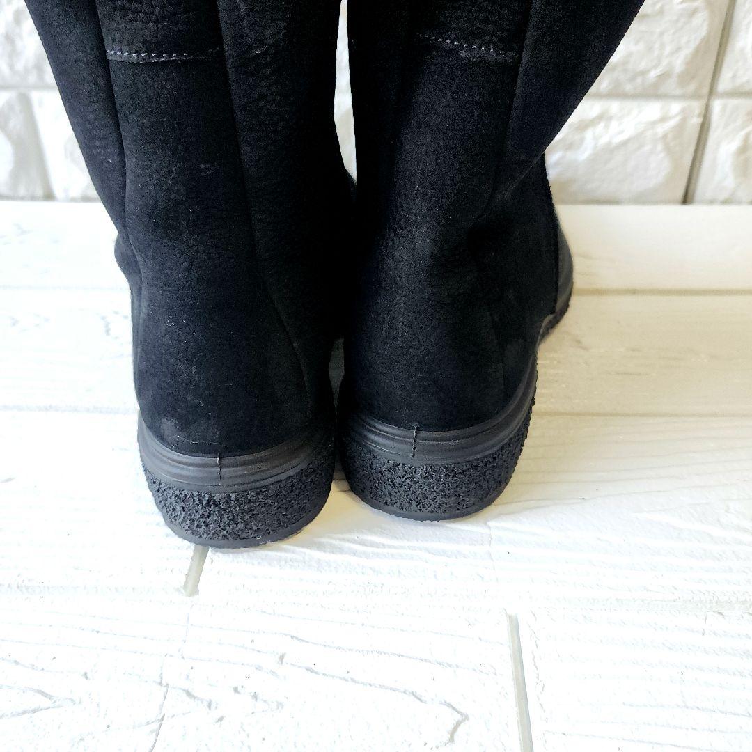 極美品✨eccoエコー超ロングブーツ23.5cmスエード中ボア滑り止めジッパー付