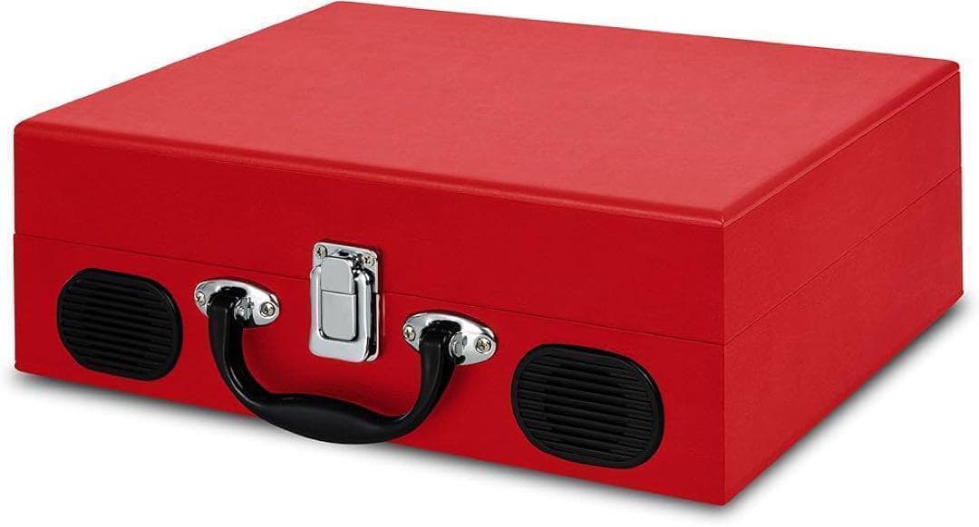ポータブルレコードプレーヤー スーツケース型 スピーカー内蔵 レトロ レッド
