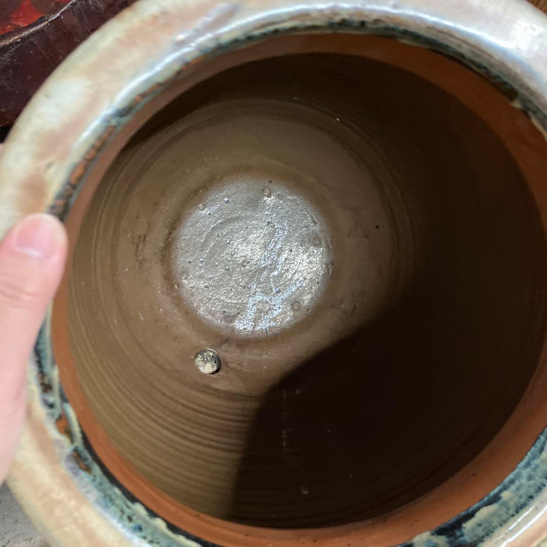 値下げ　笠間焼　カメ　壺　花器