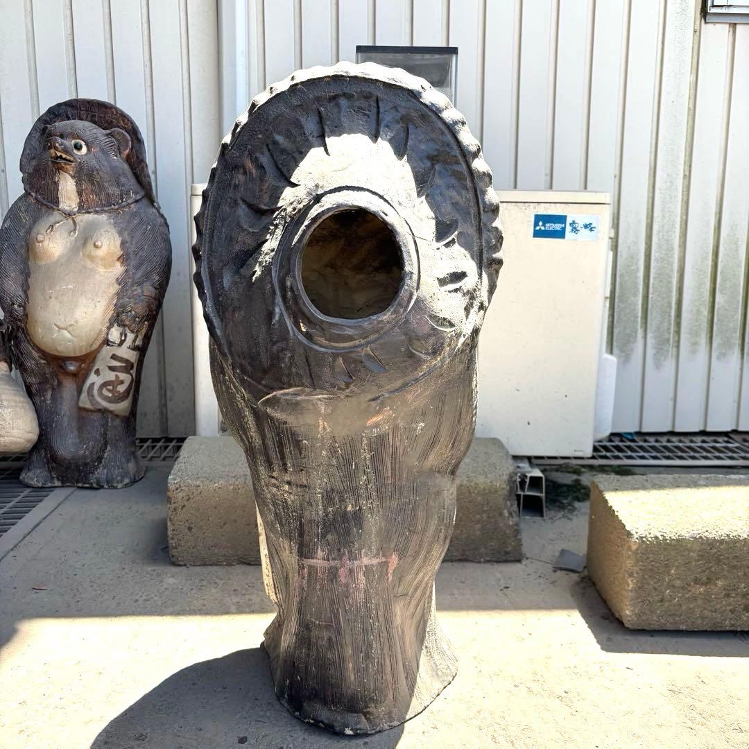 タヌキ置物大型信楽焼オブジェ たぬき 商売繁盛 縁起物