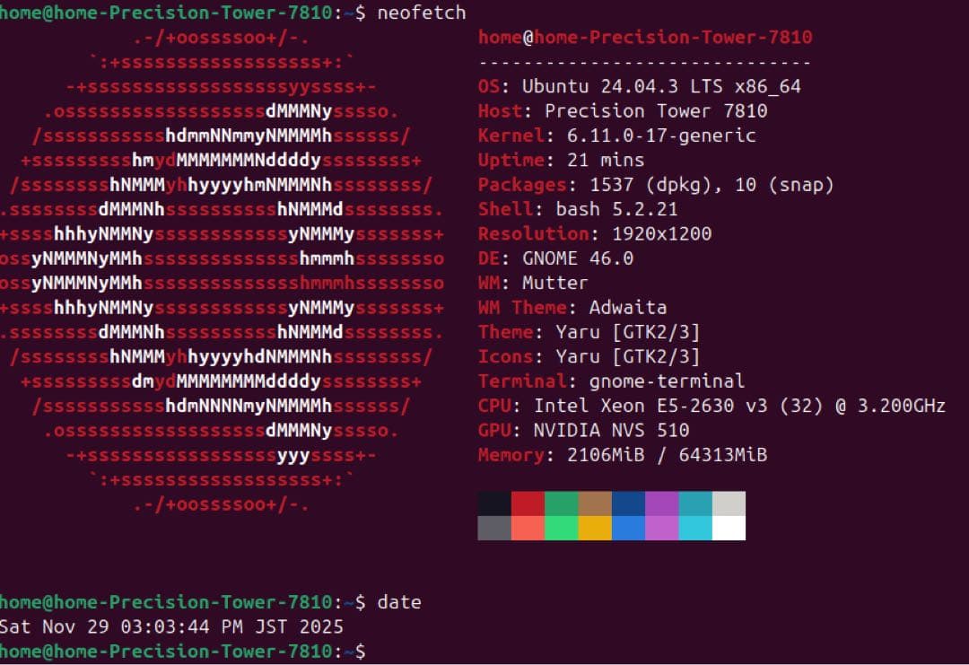 Dell Precision Tower 7810 PC モニターセット