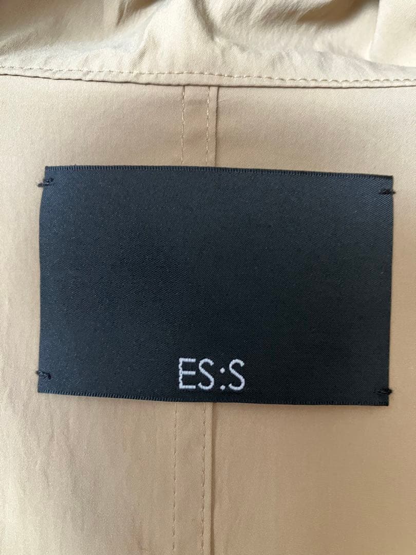 ES:Sベージュ ジップアップ モッズコート