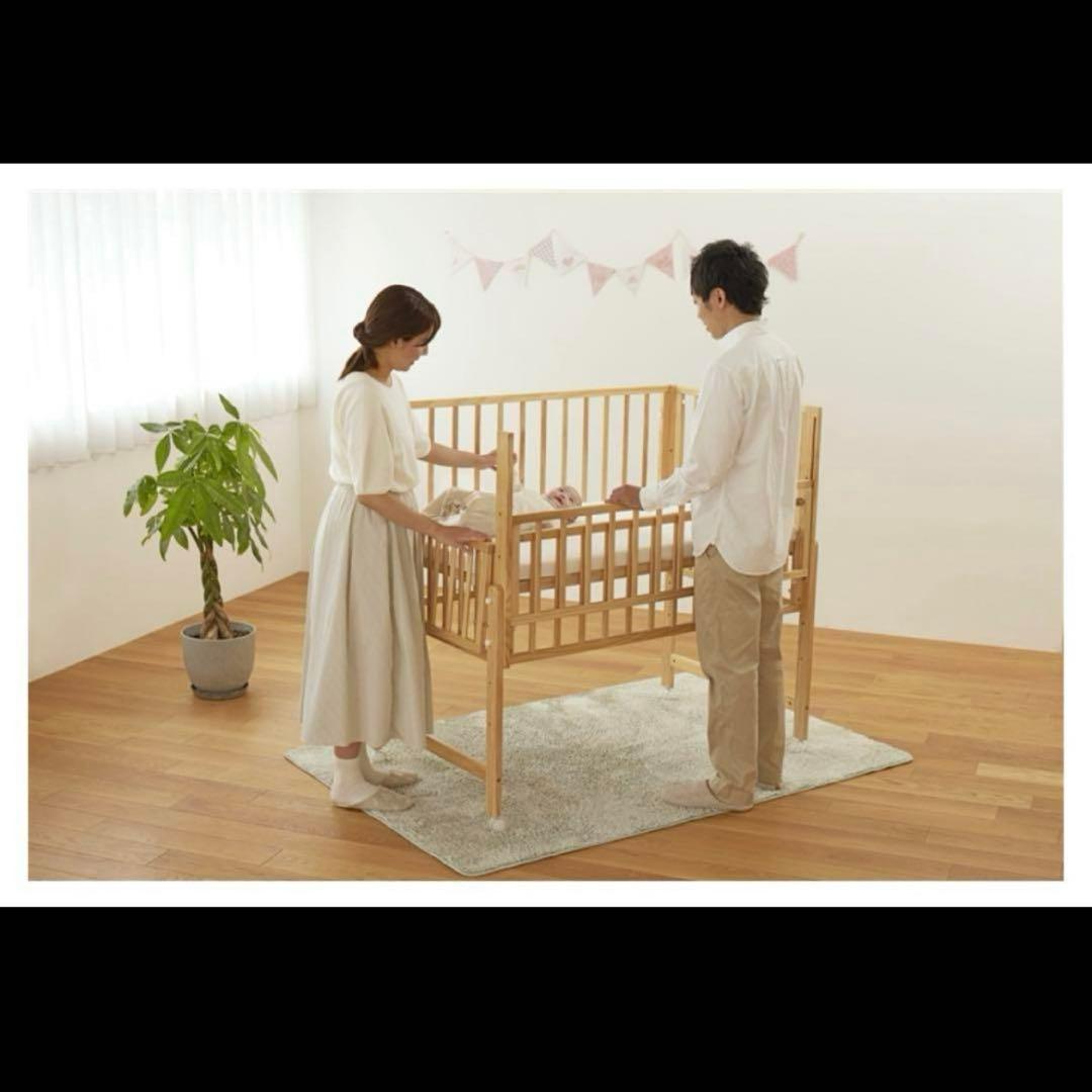 美品 付属品完備 大和屋 レギュラーサイズ トール Wオープン ベビーベッド