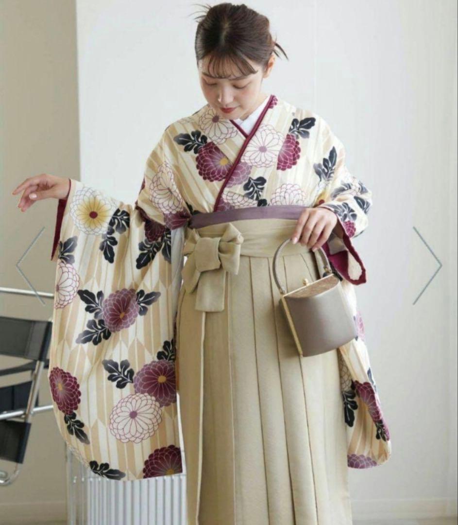 【utatane】卒業式 袴セット Mサイズ 矢がすり菊 （1度のみ着用）