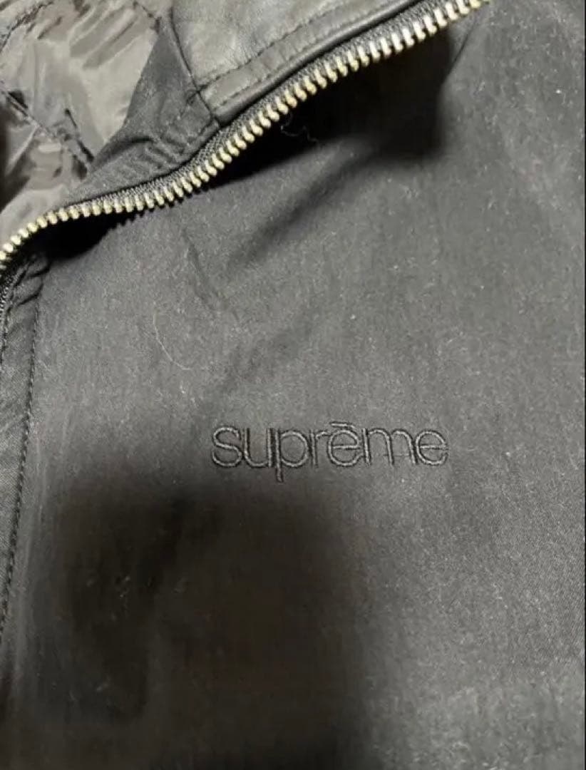 Supreme Leather Collar Utility Jacket M黒