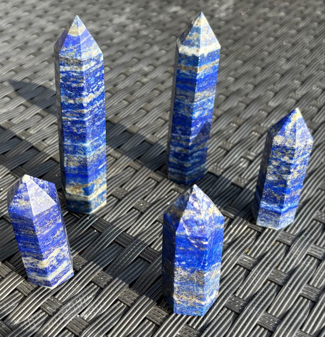 【天然石】タワー　５本セット　ラピスラズリ①