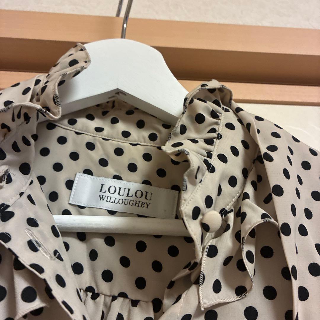 LOULOU WILLOUGHBY ドット柄長袖シャツ