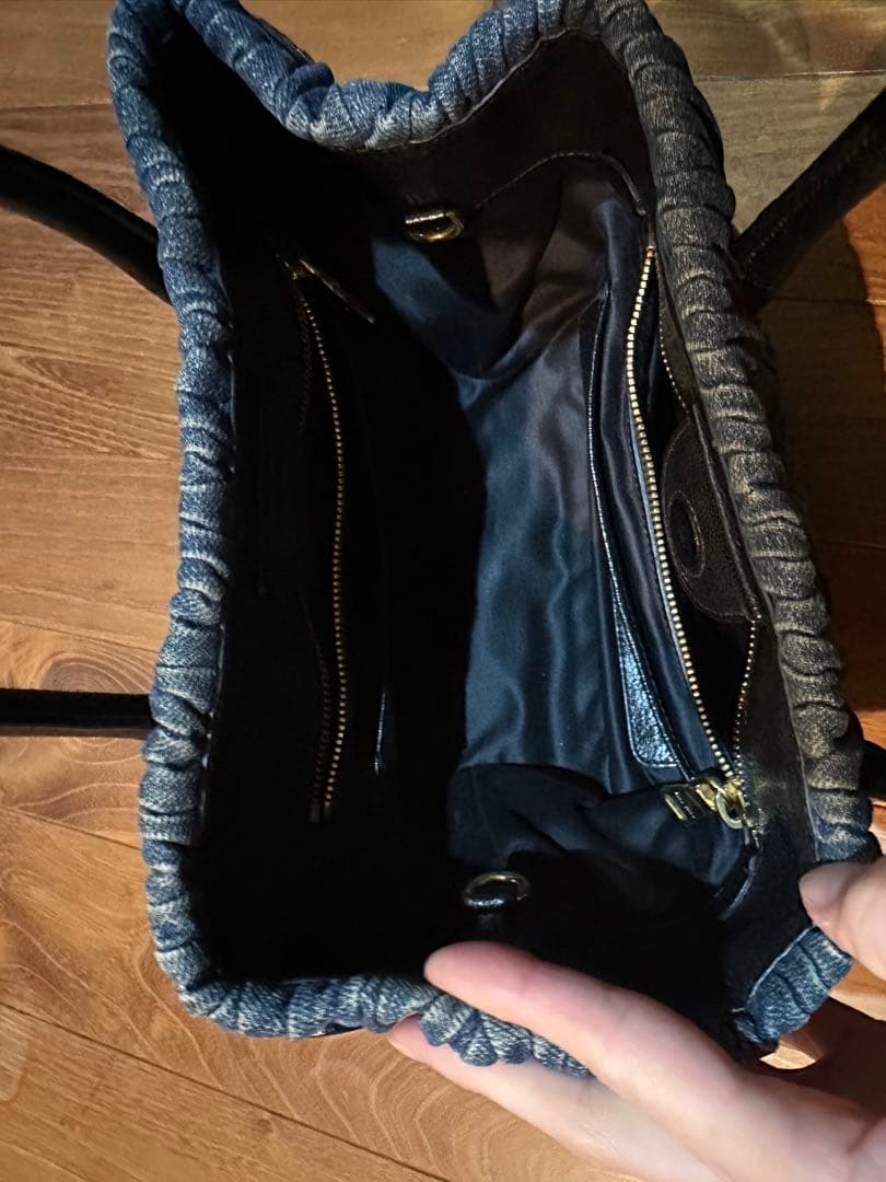 MIU MIU デニムプリーツハンドバッグ