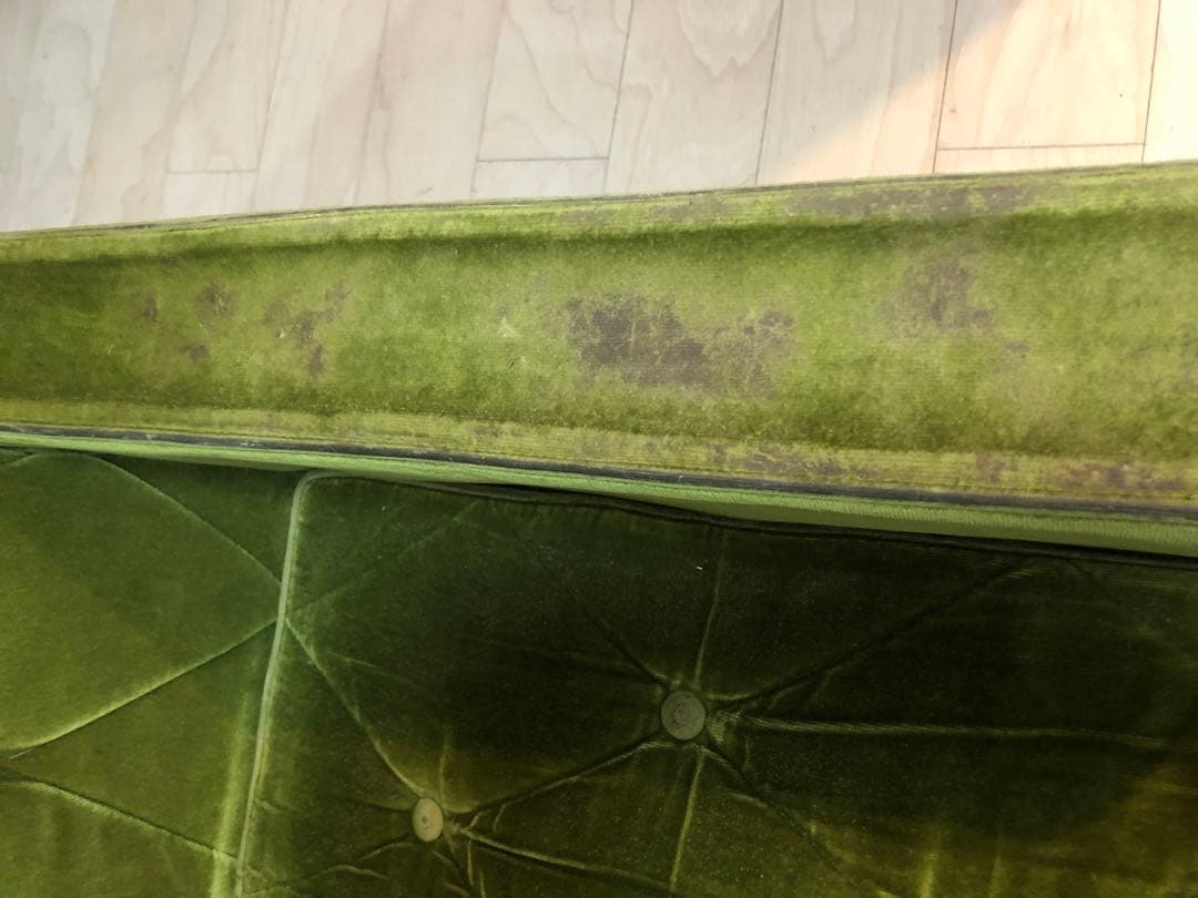 【ジャンク品】カリモク60 ロビーチェア 2シーター モケットグリーン